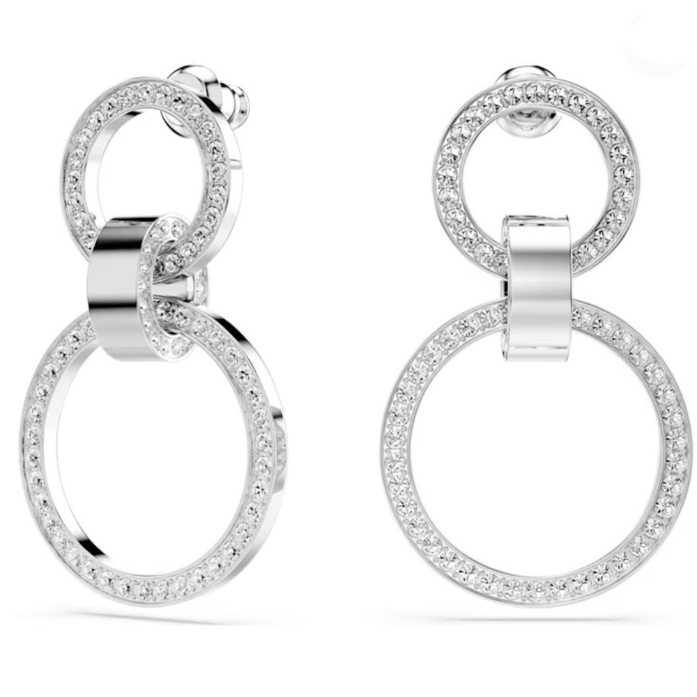 Crystal Hoop earrings. NWOT - Picture 2 of 6